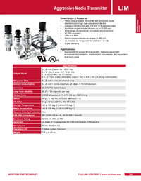 Thumbnail of document Data Sheet - LIM Aggressive Media Pressure Transmitter
